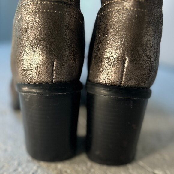 Diba SZ8 Carryn Pewter Metallic combat boots Moto Grunge Goth Steampunk Y2K 80s - Picture 8 of 11